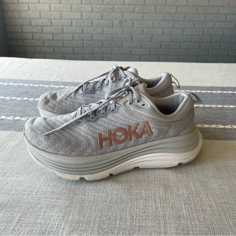 Hoka Gaviota 5 Running Shoes Light Grey Size 7.5 - Picture 5 of 8
